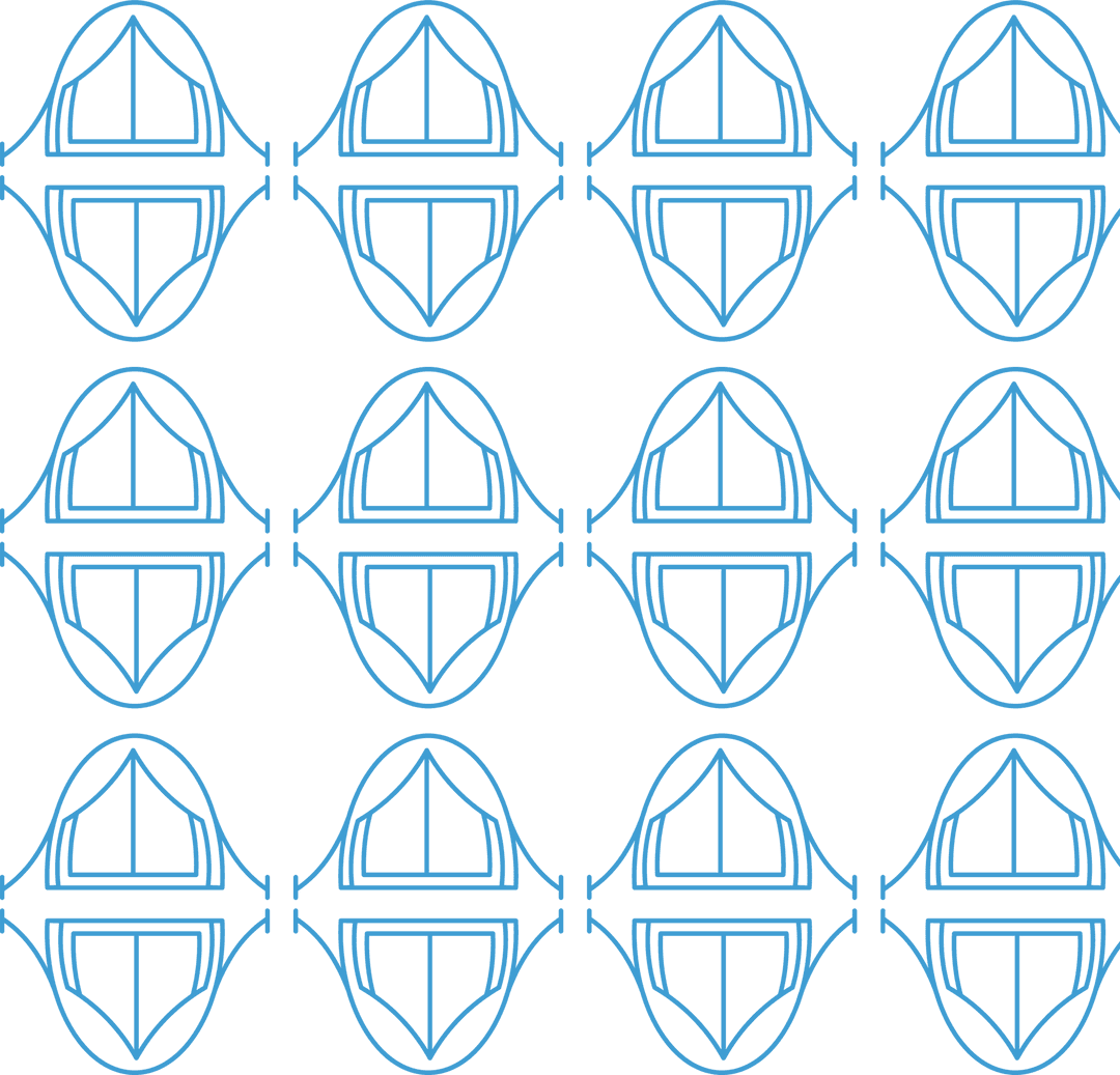 Transparent Blue Repeated Tent Pattern Design