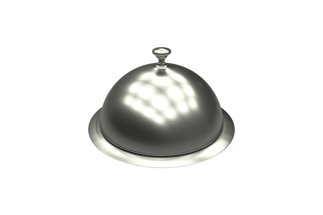 Silver Cloche Illustration on Transparent Background