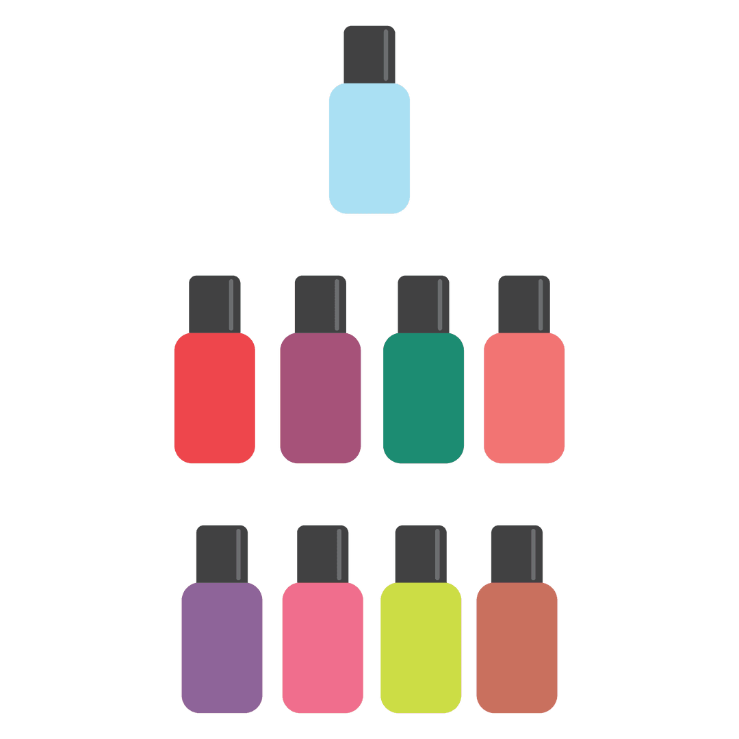 Colorful Bottles on Transparent Background Illustration