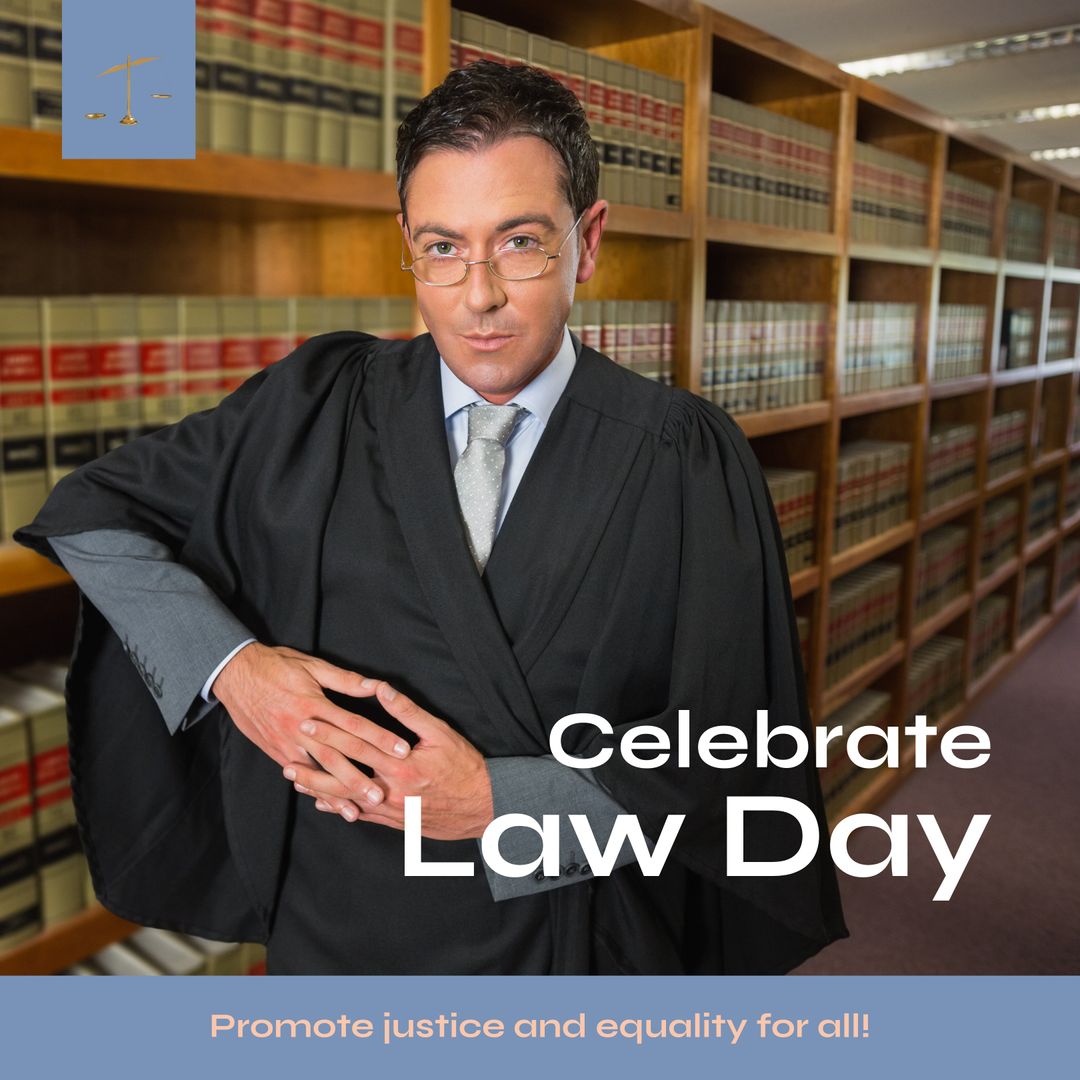 Professional Barrister Standing Confidently in Legal Library