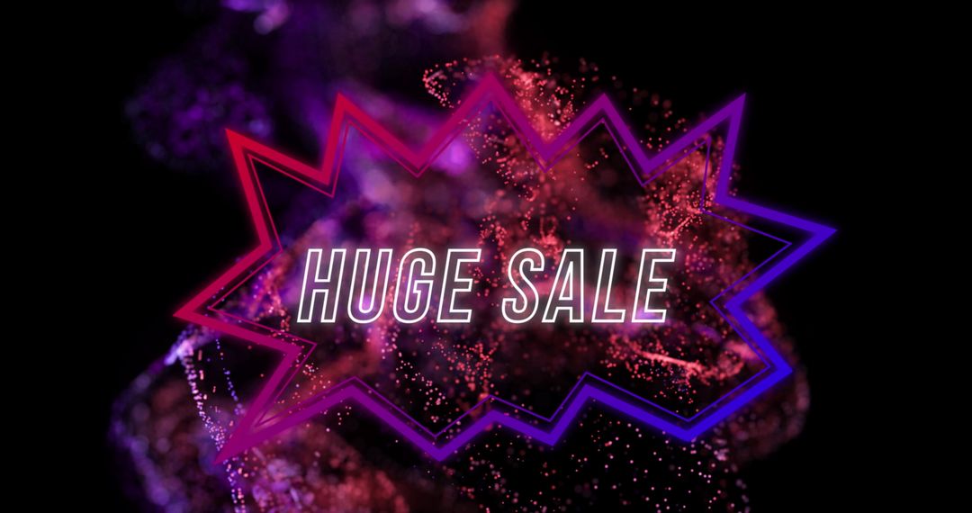 Abstract Neon Huge Sale Promotion Design