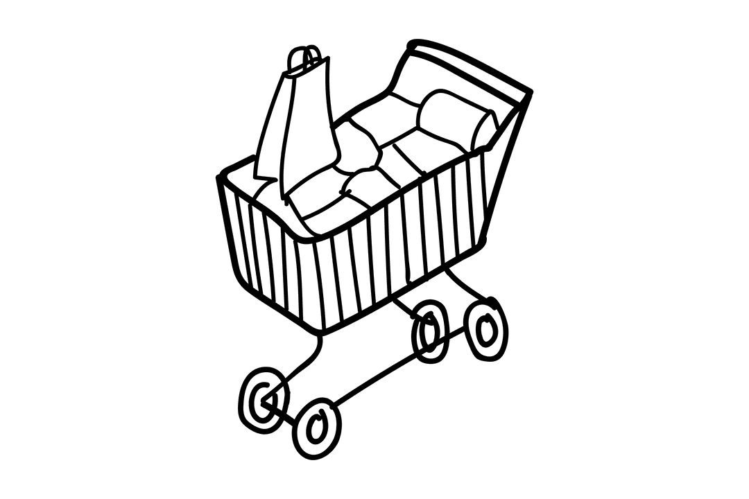 Transparent Shopping Cart Icon Illustration