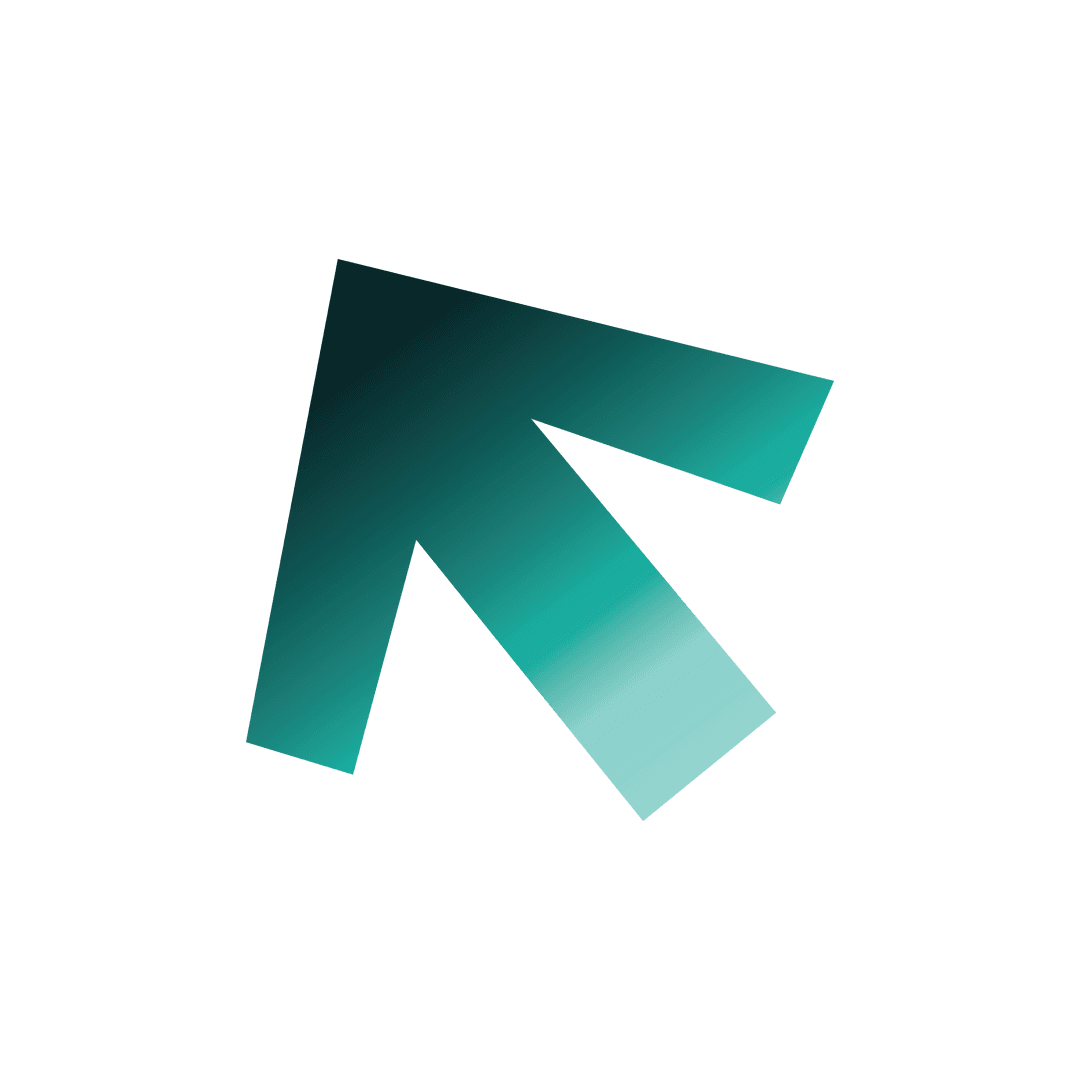 Transparent Gradient Arrow in Teal Green Direction Icon