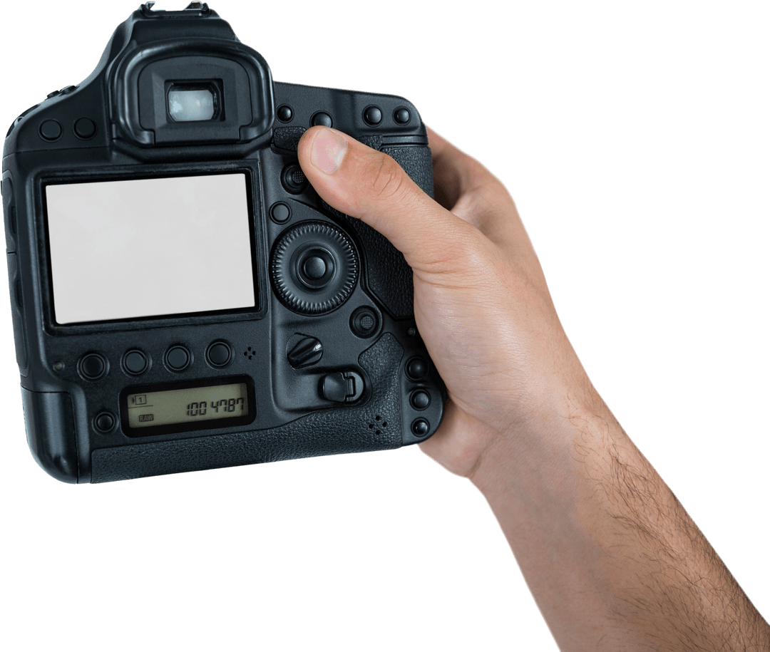 Transparent Background Photographer Holding Professional Camera