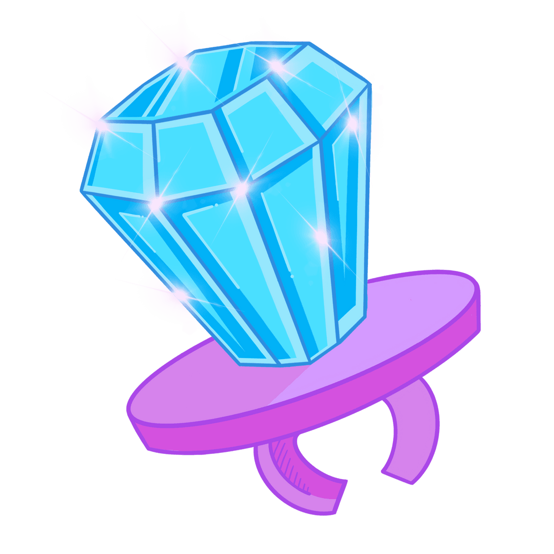 Transparent Glowing Faceted Gemstone on Purple Ring Vector