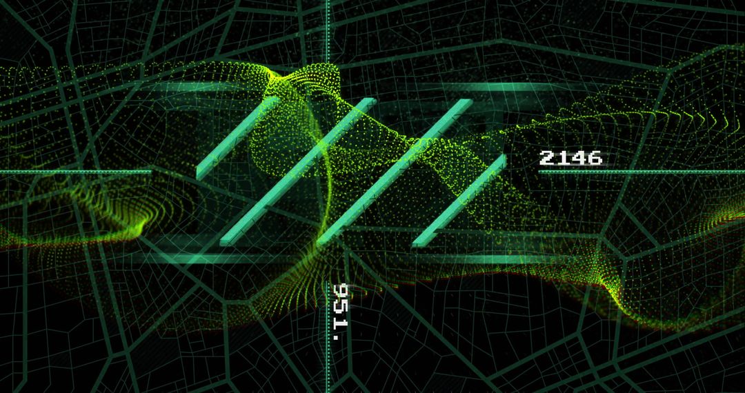 Abstract Data Processing Visual with Network Connections