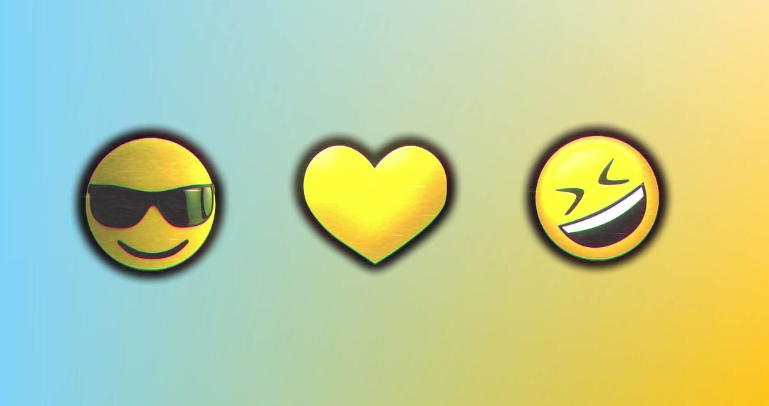 Colorful Emojis on Gradient Background