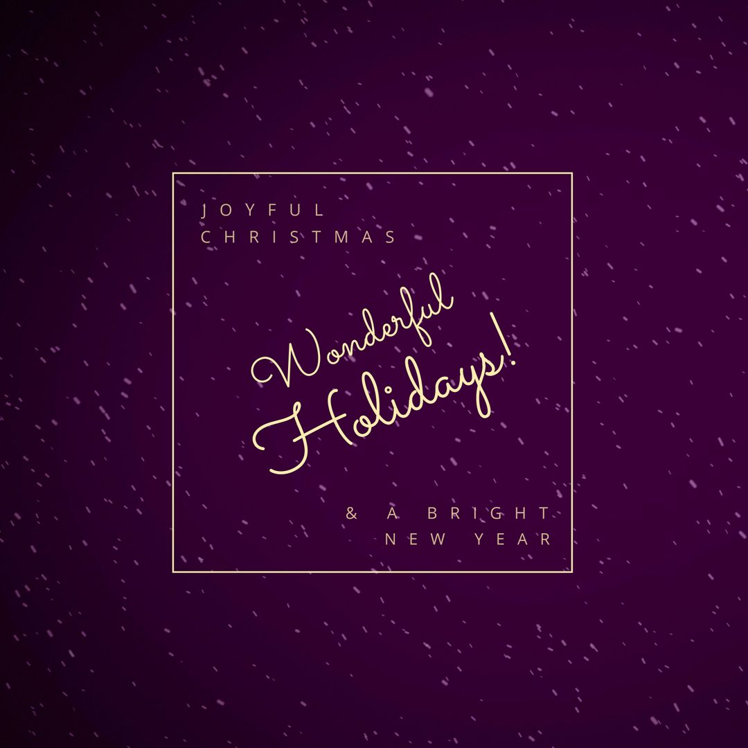 Joyful Christmas and Wonderful Holiday Greeting on Purple