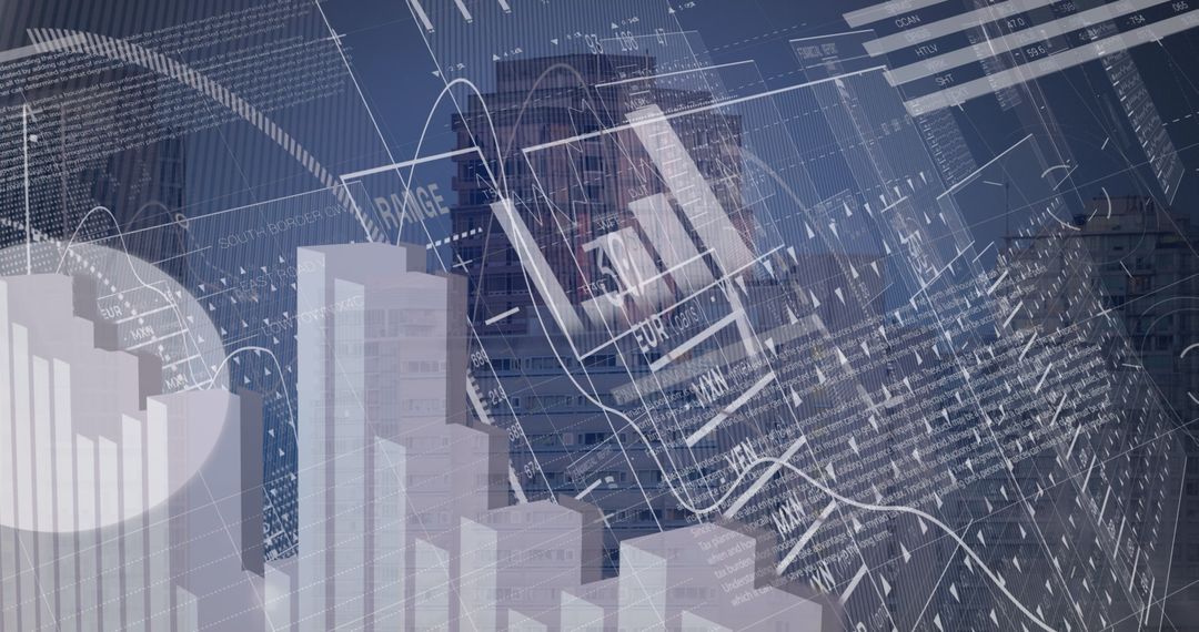 Data Processing Over Cityscape with Digital Overlay