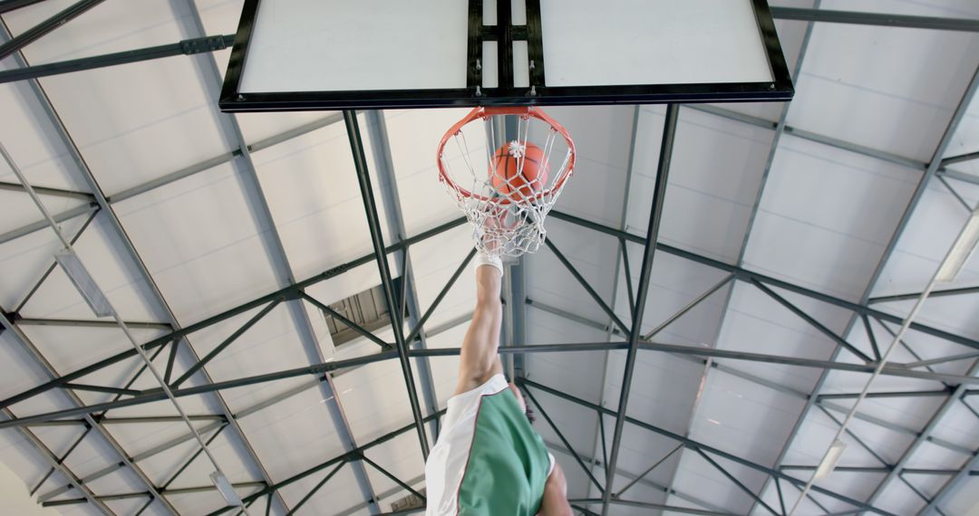 Basketball Finger Roll Dunk In Dynamic Motion