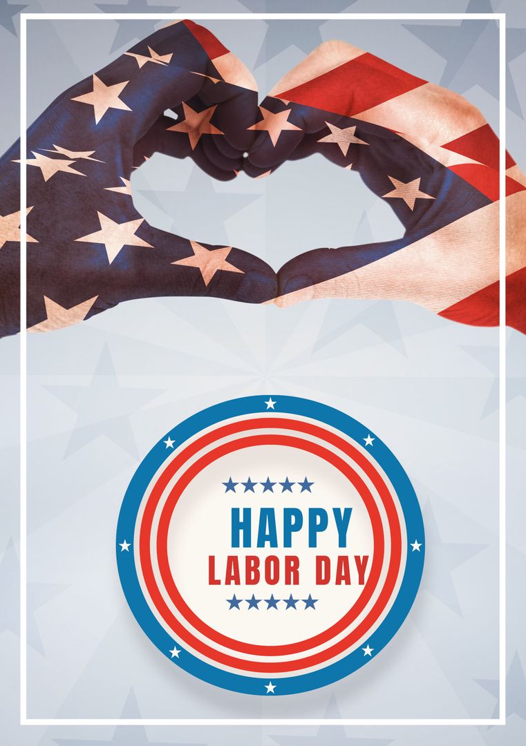 Patriotic Labor Day Heart Gesture with American Flag Theme - Download Free Stock Images Pikwizard.com