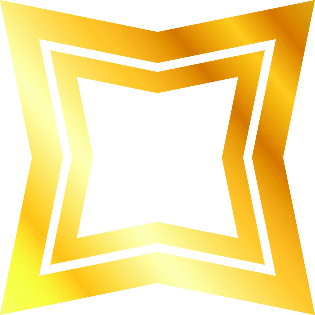 Transparent Golden Square Frame Vector Design