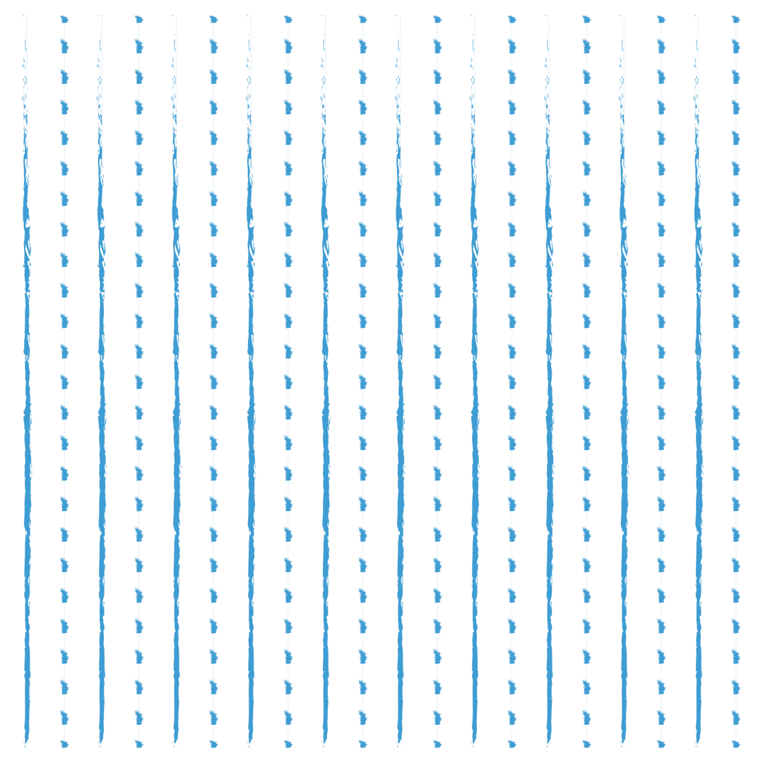 Blue Abstract Linear Pattern on Transparent Background