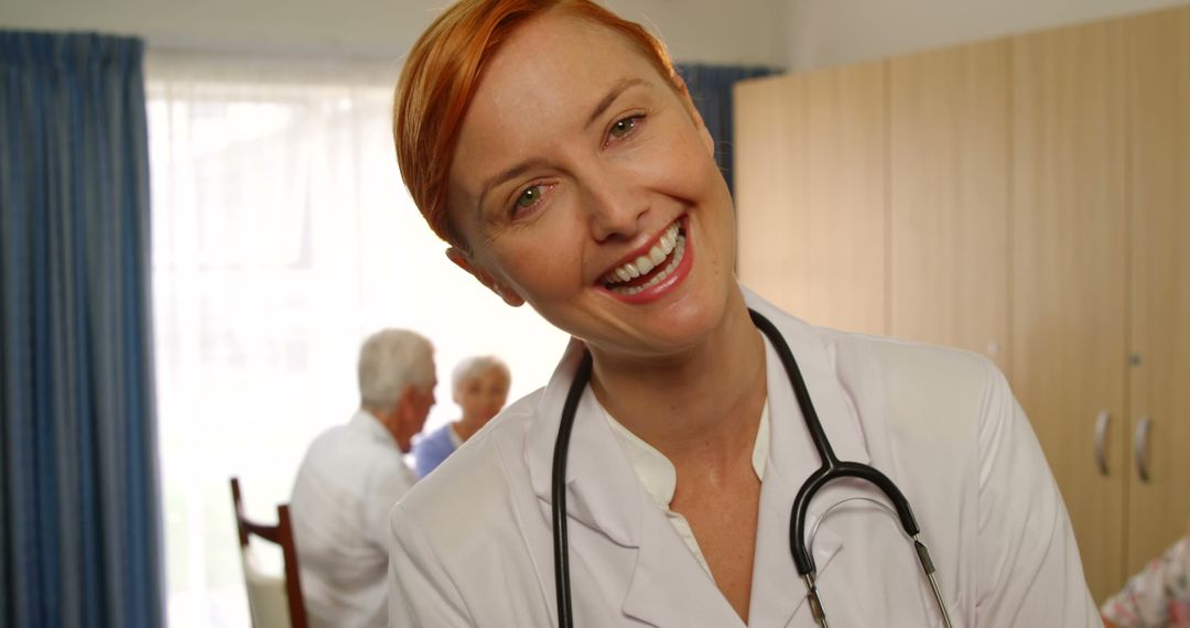 Smiling Nurse in Uniform Assisting Elderly Patients - Free Images, Stock Photos and Pictures on Pikwizard.com