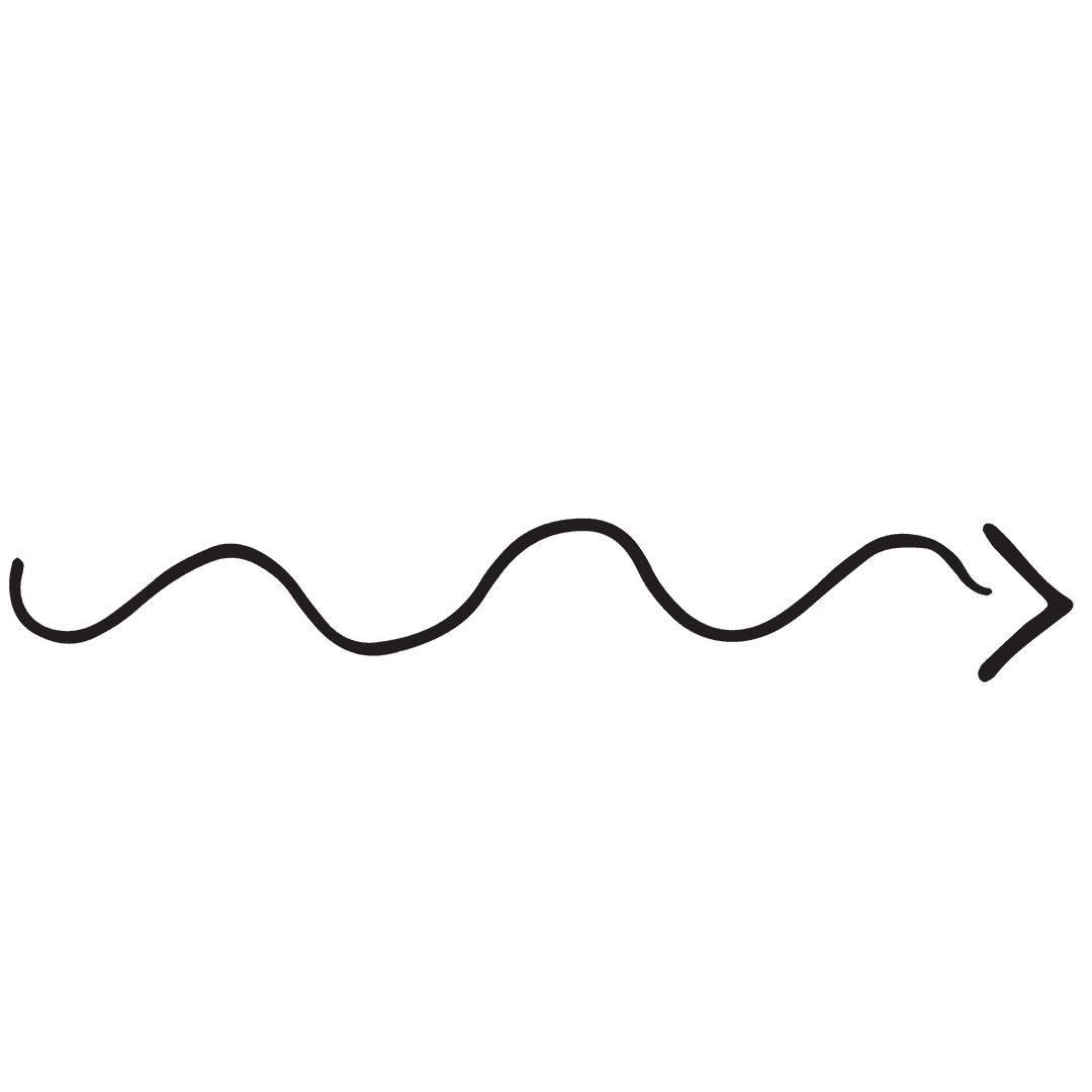 Black Wavy Arrow Vector Transparent for Diagrams and Presentations