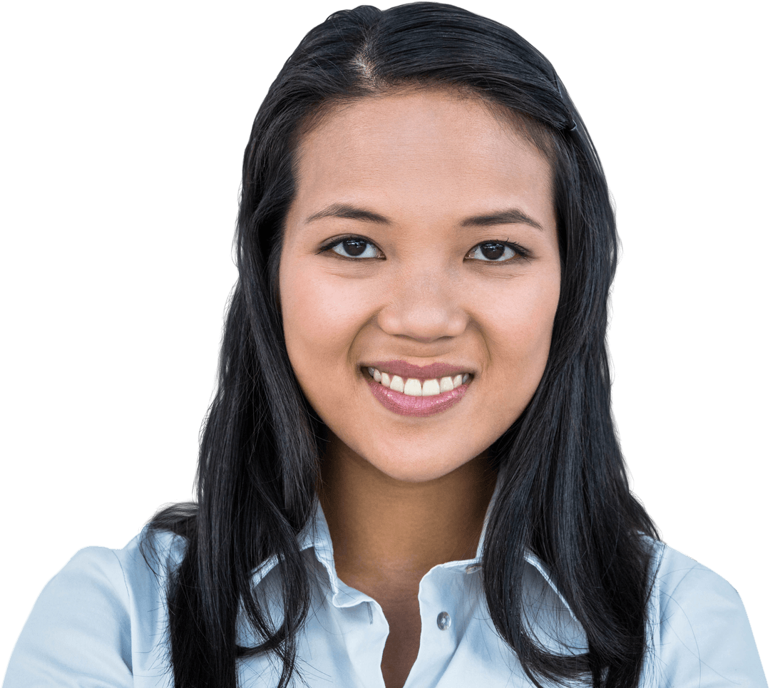 Smiling Businesswoman on Transparent Background for Corporate Use