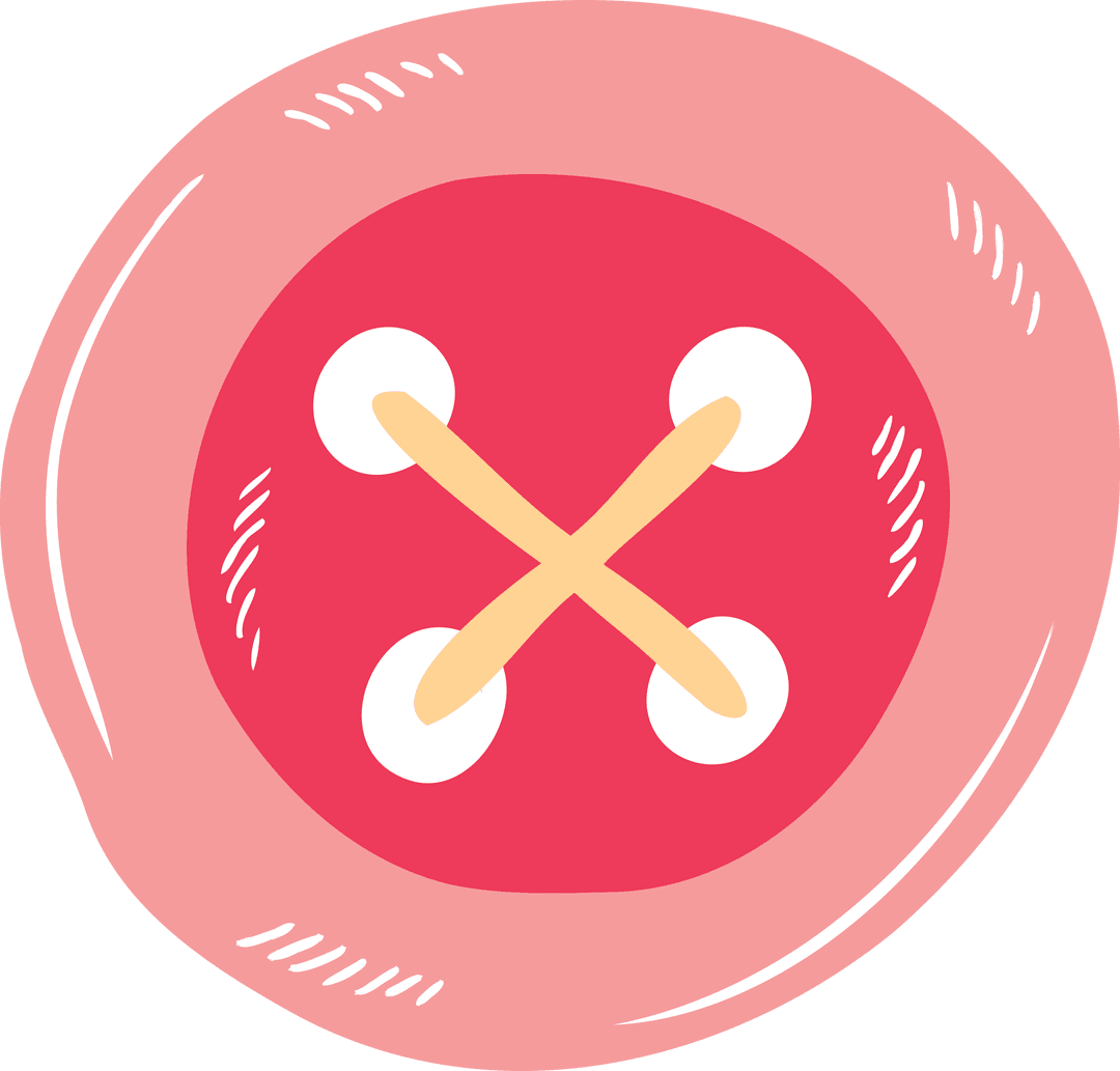 Pink Button Illustration on Transparent Background
