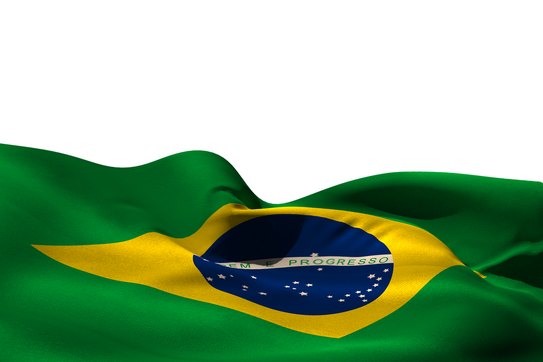 Brazilian Flag Waving Vector Art on Transparent Background - Download Free Stock Images Pikwizard.com