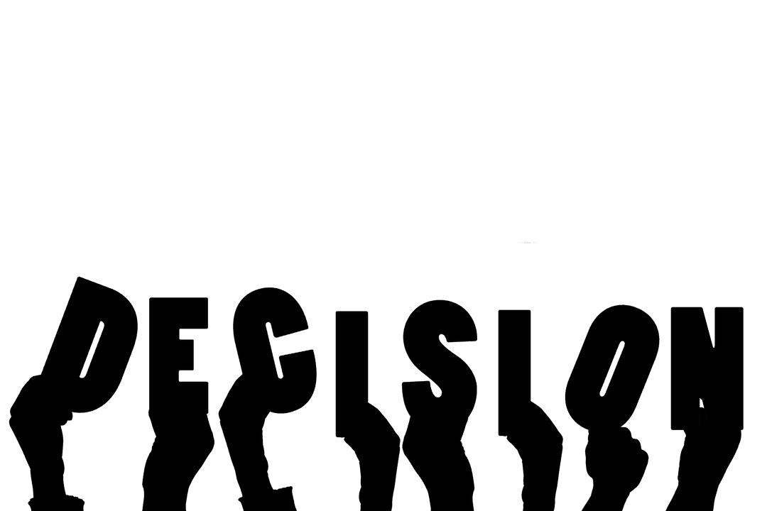 Decision Text Illustration on Transparent Background Editable Vector Design