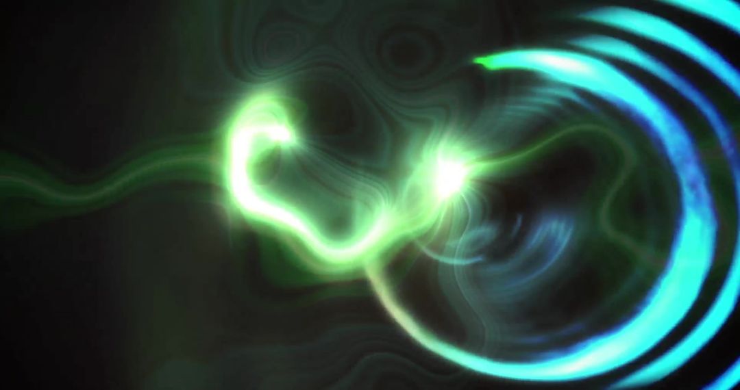 Dynamic Neon Patterns with Glowing Motion on Dark Background