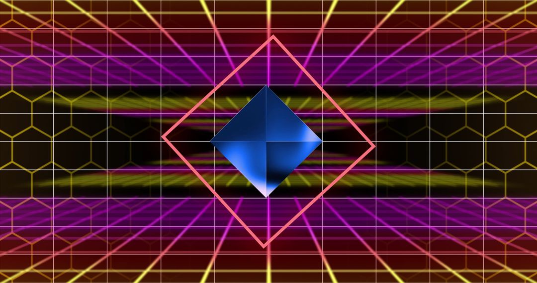 Futuristic Geometric Shape in Rhombus Grid Art