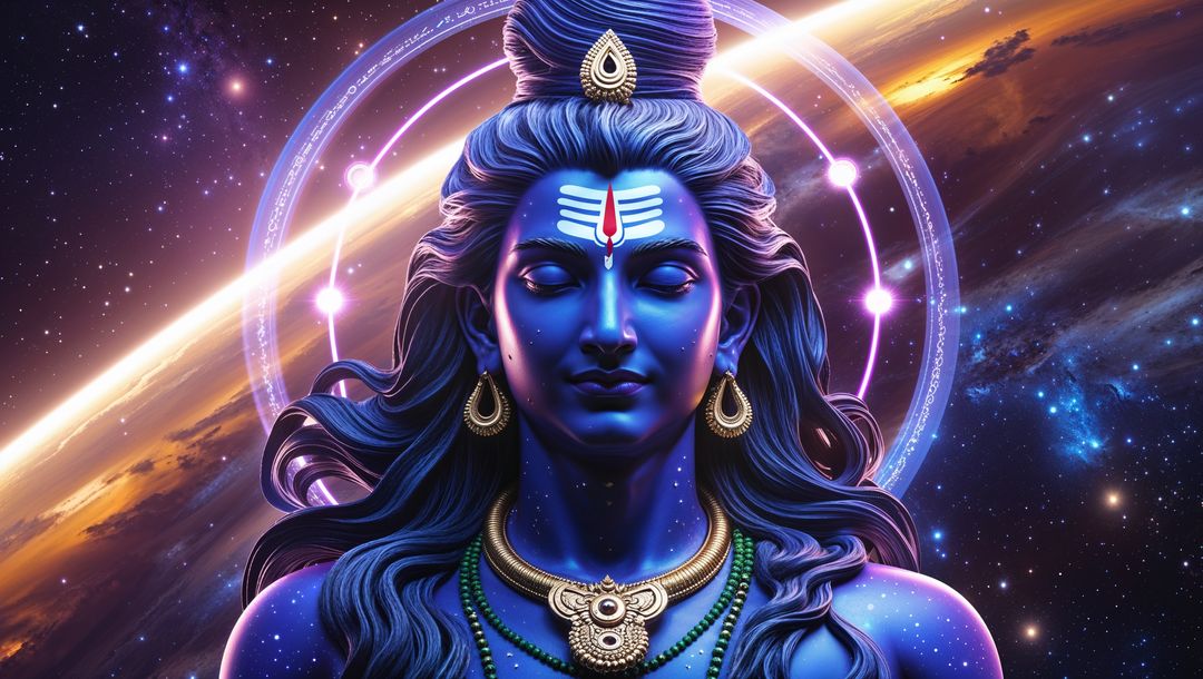 Serene Cosmic Deity Meditating in Astral Realm