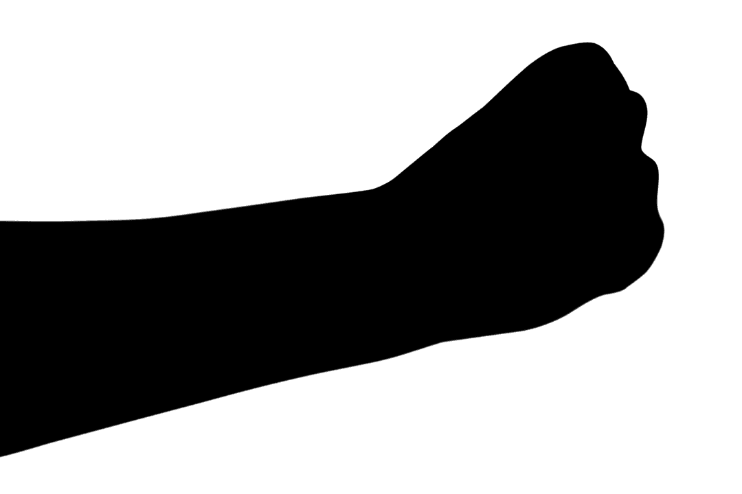 Transparent Fist Silhouette Raised in Protest Gesture Symbol