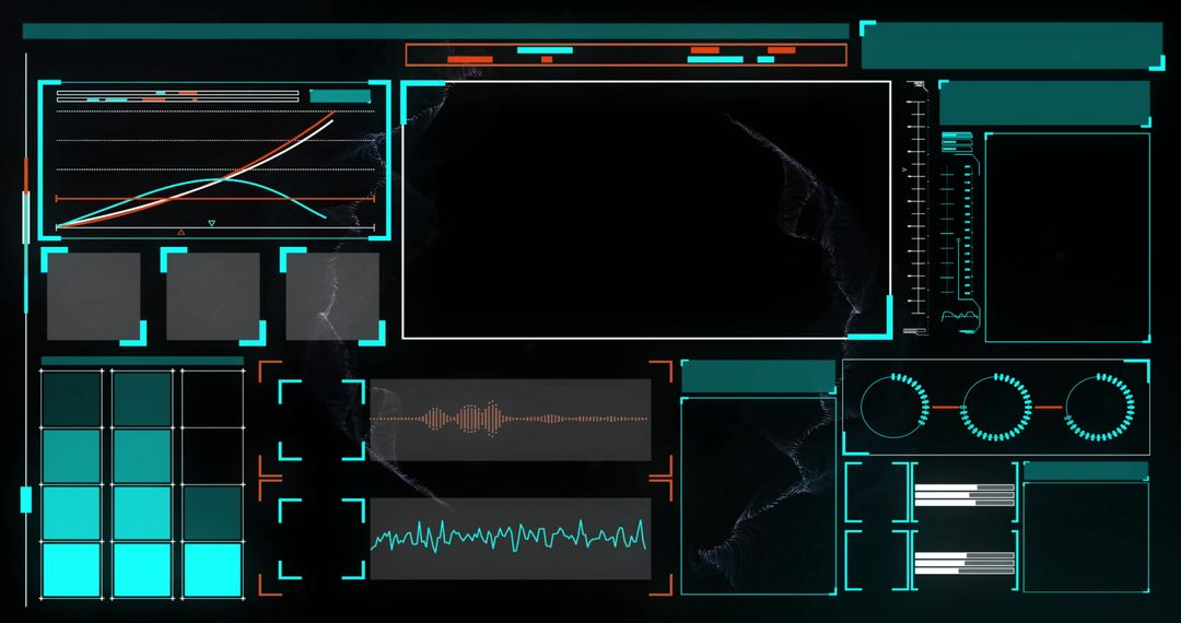 Futuristic Digital Interface Background with Holographic Display Elements