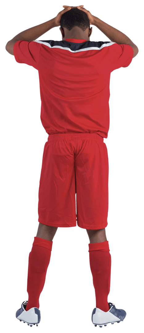 Transparent Background Football Player Expressing Disappointment