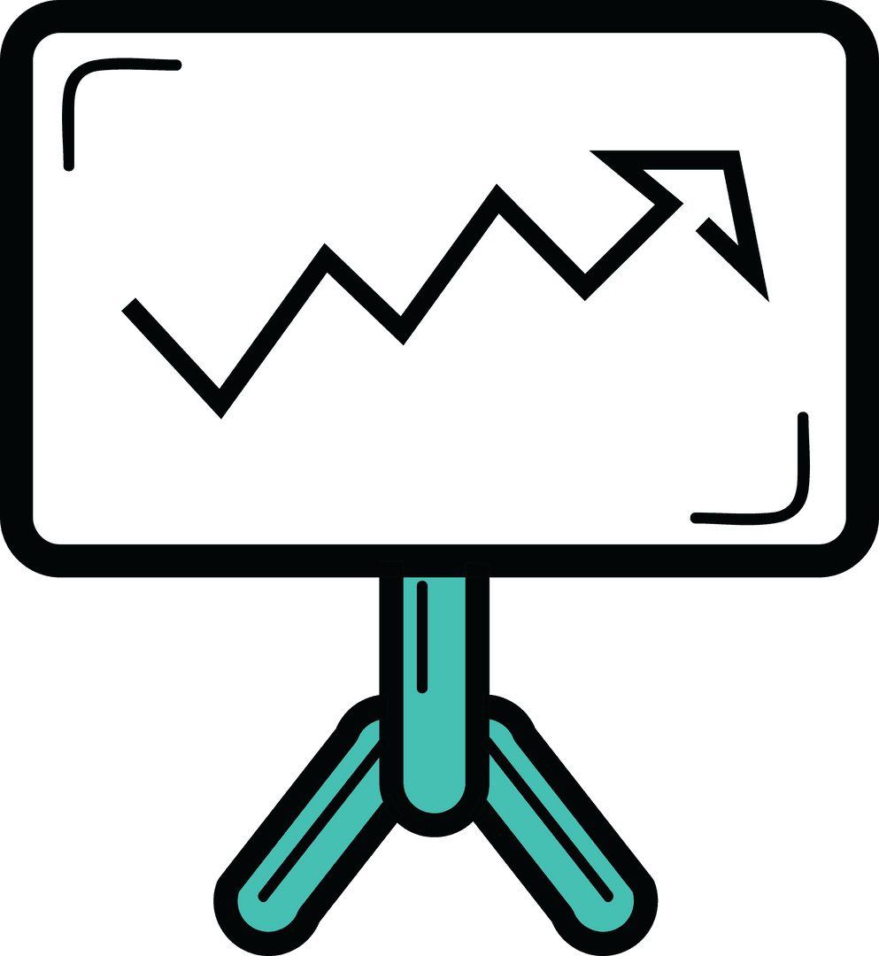 Business Growth Zig Zag Arrow on Transparent Background
