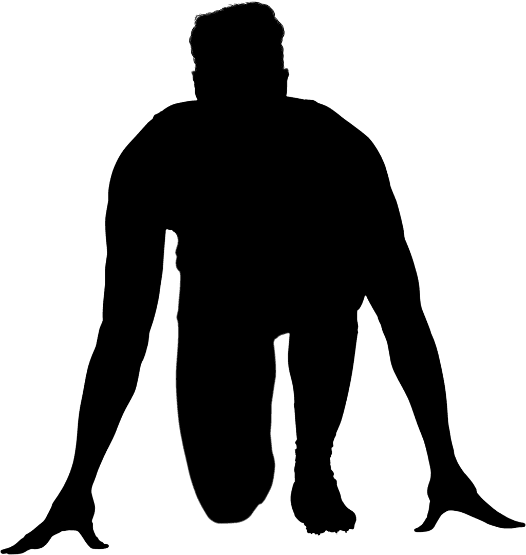 Silhouette of Running Man on Transparent Background