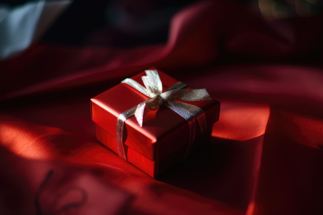 Close up of red gift with ribbon, created using generative ai technology - Free Images, Stock Photos and Pictures on Pikwizard.com