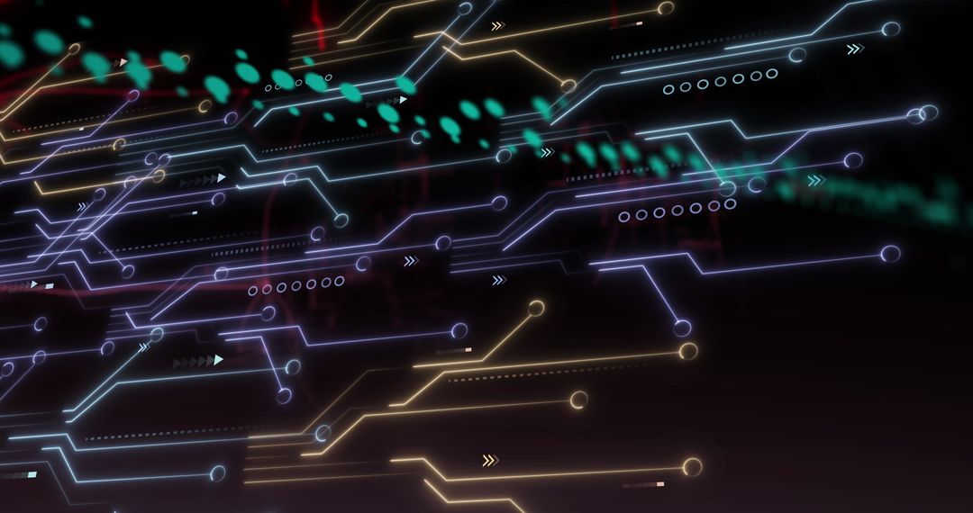 Abstract Digital Circuit Network in Futuristic Style