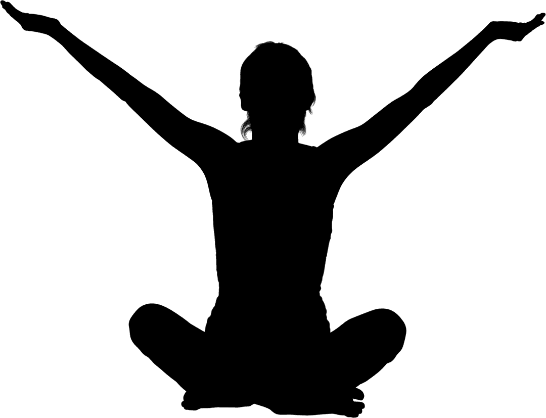 Silhouette Transparent Athlete Performing Yoga Pose