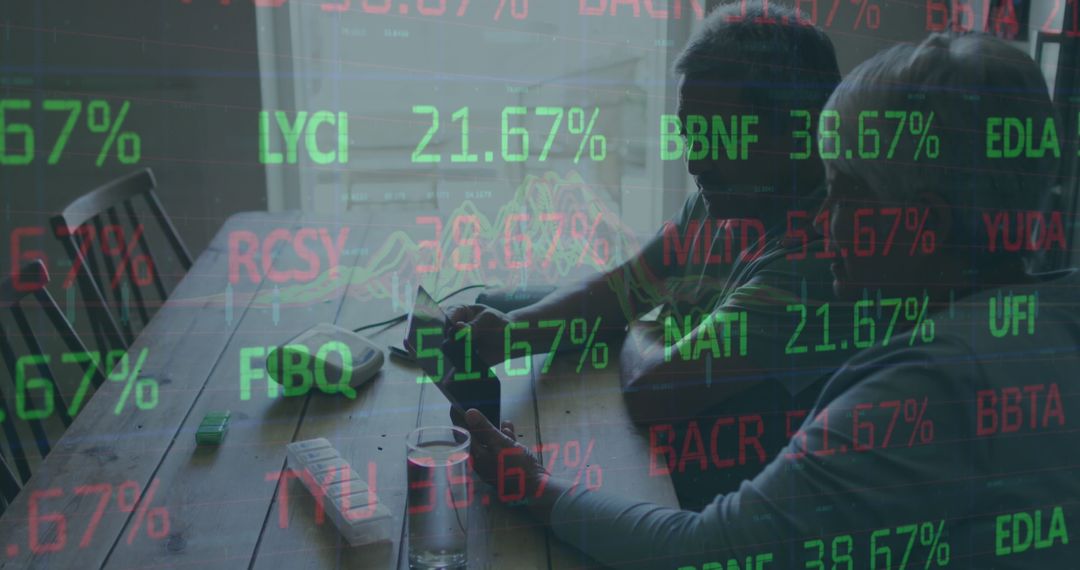 Digital Data Overlay Highlighting Financial Analytics