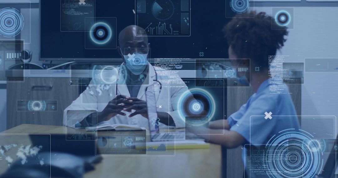 Medical Professional Analyzing Digital Healthcare Data Interface