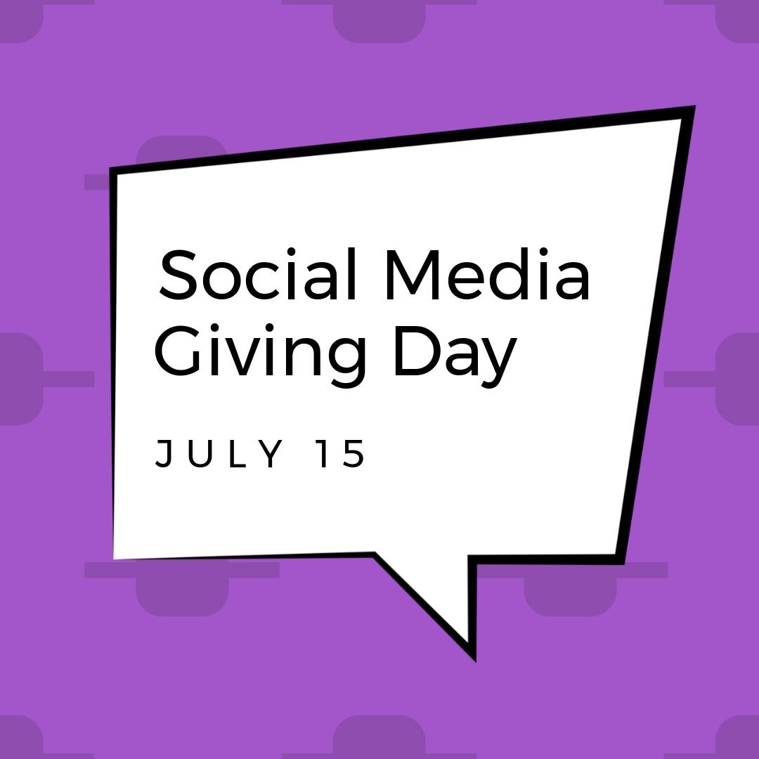 Illustration of social media giving day july 15 text in speech bubble on violet background - Download Free Stock Templates Pikwizard.com