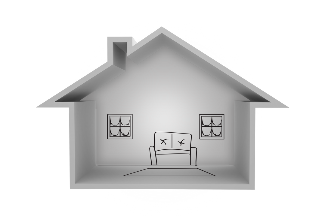 Transparent PNG Illustration of House with Sofa and Windows - Download Free Stock Images Pikwizard.com