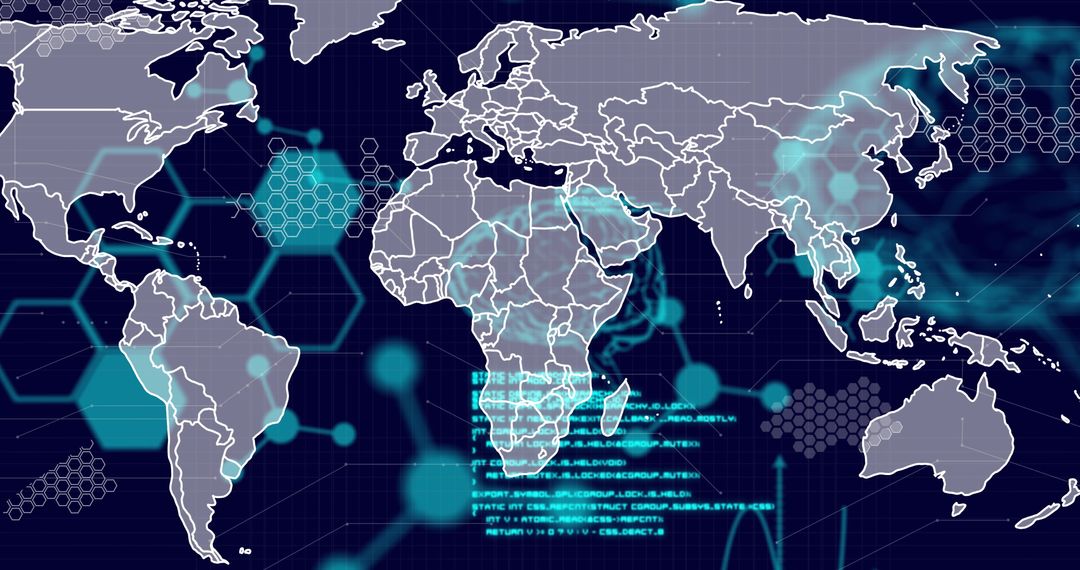 Global Data Connections with World Map Overlay