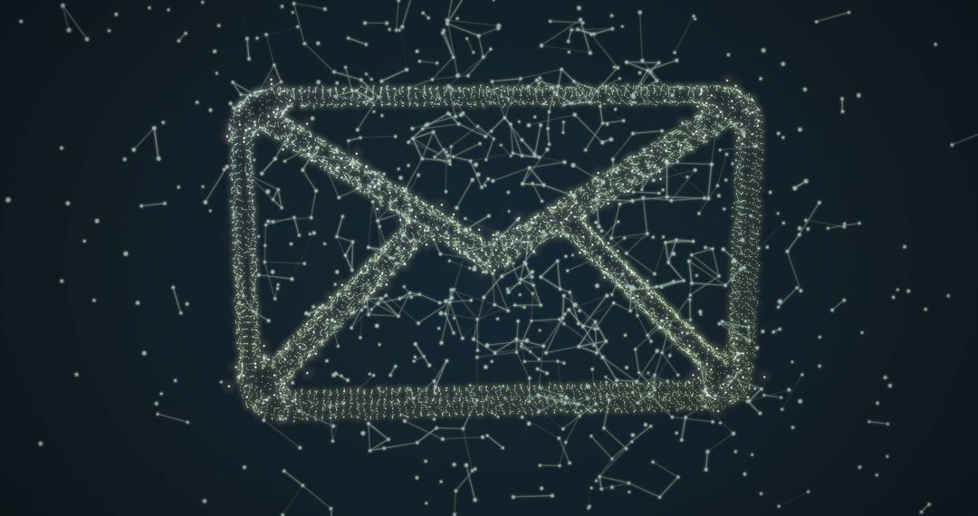Digital Email Icon with Network Connection Lines