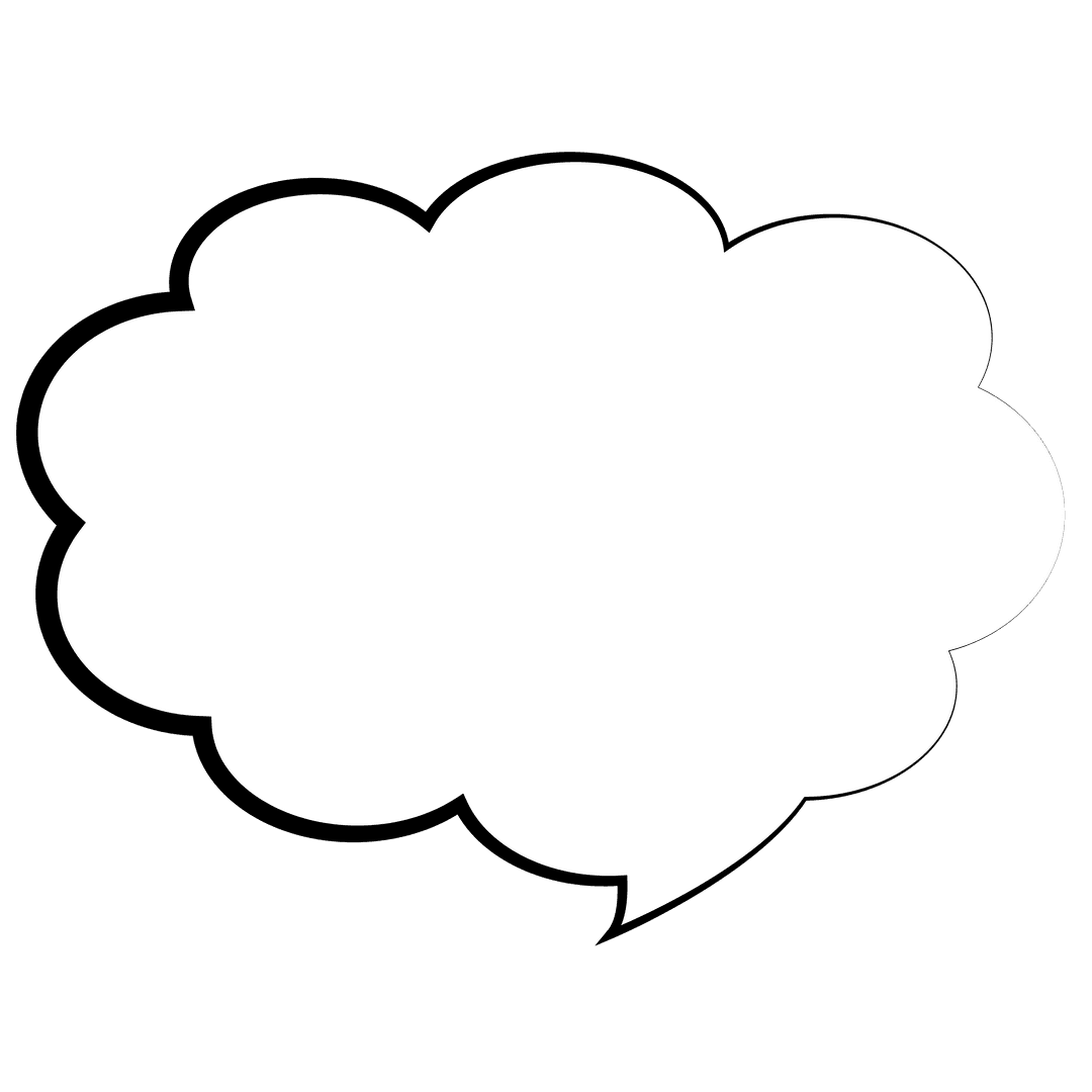 Empty Speech Bubble Illustration on Transparent Background