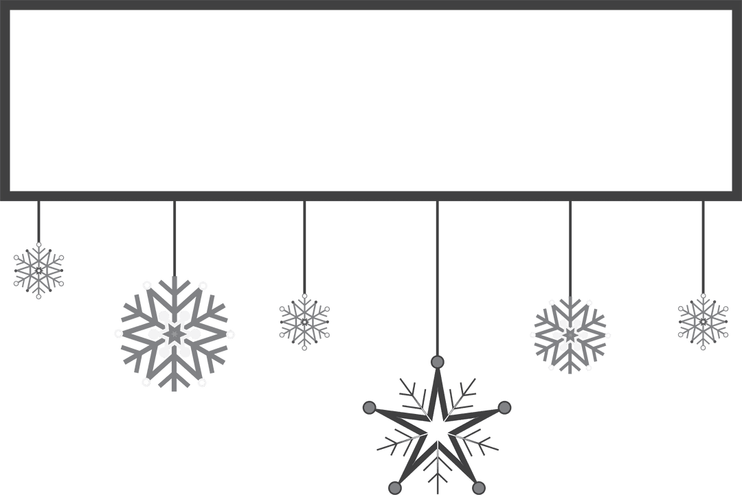 Hanging Snowflake Decorations on Transparent Background for Festive Events