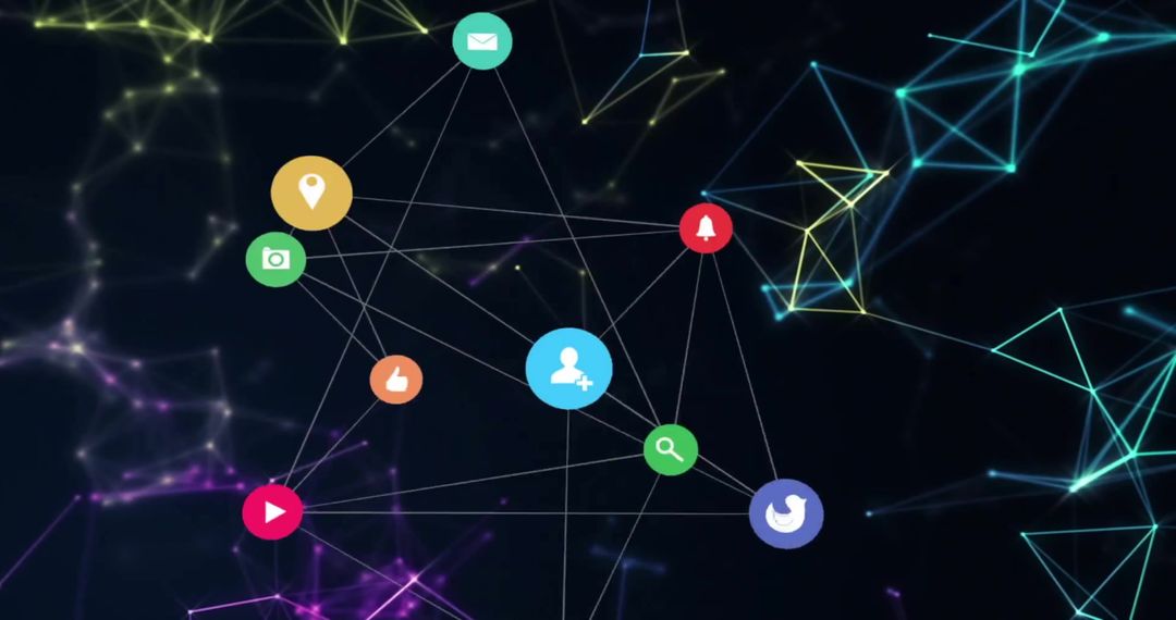 Digital Network Connections with Dynamic Social Media Icons