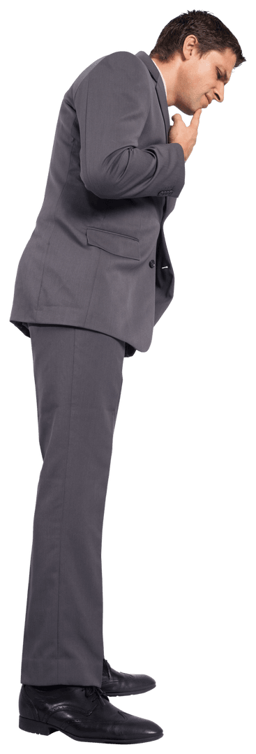 Thoughtful Businessman Transparent Image for Creative Projects