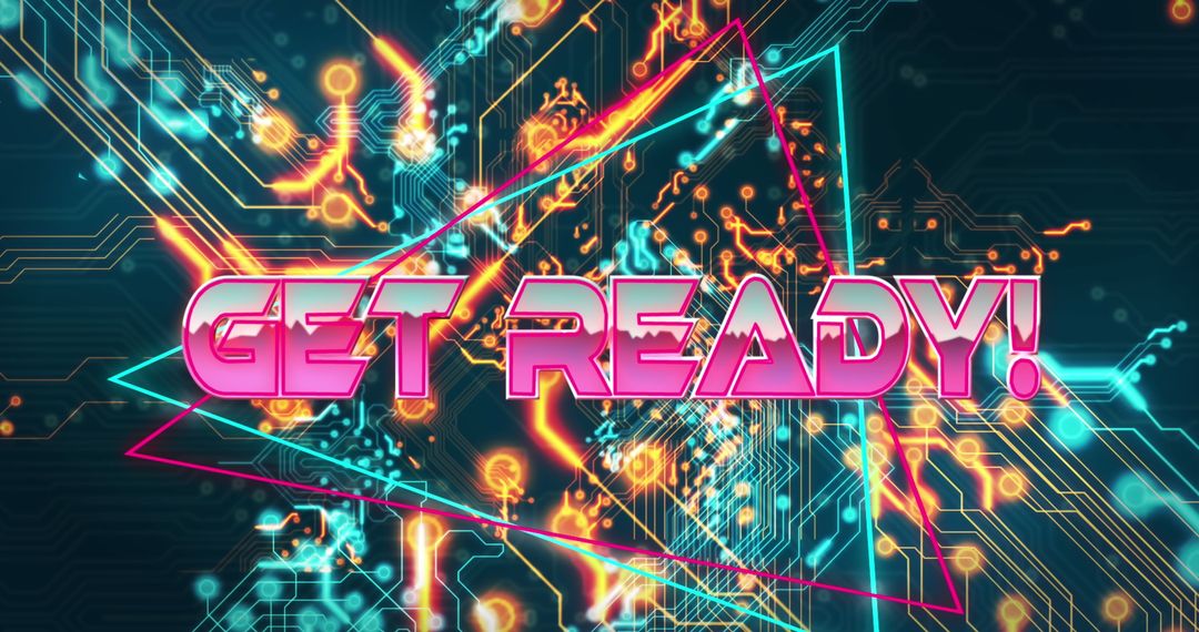 Get Ready Vibrant Neon Cyber Network Design