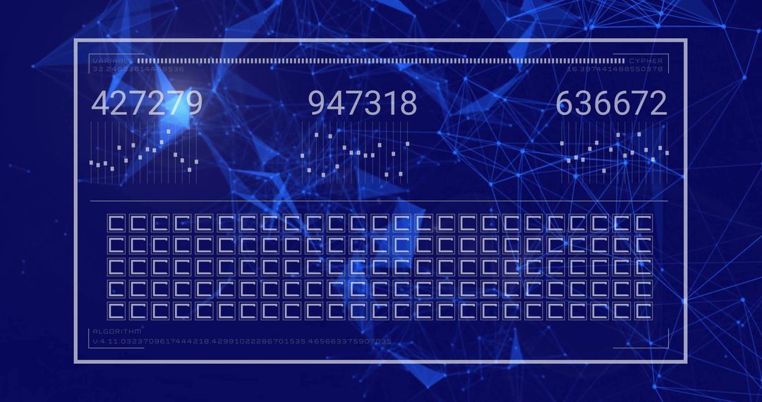 Digital Data Codes on Blue Futuristic Network Interface