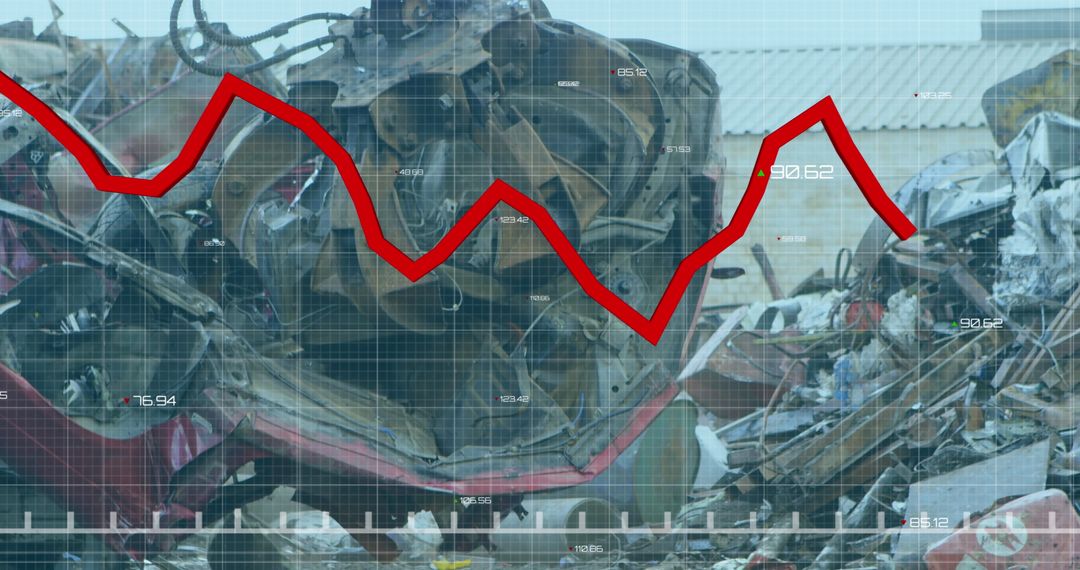Conceptual Data Analysis Overlaid on Junkyard Backdrop