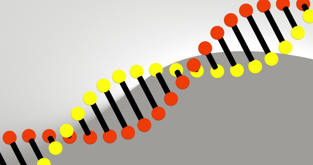 Spinning DNA Strand on Grey Background with Copy Space