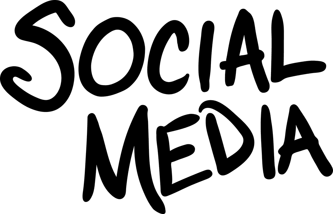 Transparent Social Media Text on Transparent Background