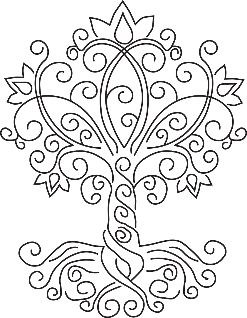 Ornate Abstract Tree Design on Transparent Background - Download Free Stock Images Pikwizard.com